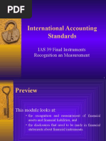 International Accounting Standards: IAS 39 Final Instruments Recognition An Measurement