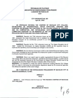 City Ordinance No. 851, S. 2018 - The Revised Charter of Bacolod City College