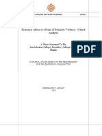 Economic Abuse As A Form of Domestic Violence: Critical Analysis