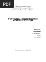 Matematicas Evaluación 3. Alejandro Moreno. 3er Año Sección - U