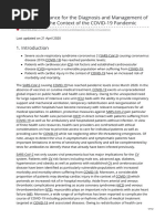 2020 ESC Guidance For The Diagnosis and Management of CV Disease in The Context of The COVID-19 Pande