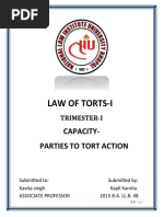 Law of Torts-I: Capacity-Parties To Tort Action