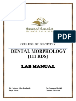 Dental Morphology (111 RDS) : Lab Manual