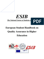 European Student Handbook On Quality Assurance