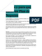 Qué Es y para Qué Hacer Un Plan de Negocios