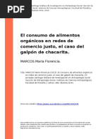 MARCOS Maria Florencia (2013) - El Consumo de Alimentos Organicos en Redes de Comercio Justo, El Caso Del Galpon de Chacarita