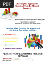 Choosing The Appropriate Statistical Test For Clinical Research