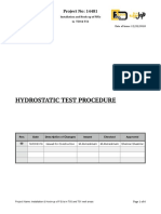 Hydrostatic Test Procedure: Project No: 14481