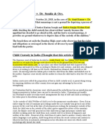 Dr. Amit Kumar V - Dr. Sonila & Ors .: Child Custody in India (Thought That This Article May Help)