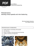 Rotordynamics: Bending Critical Speeds and Rotor Balancing: Politecnico Di Milano M.Sc. in Mechanical Engineering