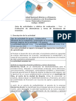 Guía de Actividades y Rúbrica de Evaluación - Unidad 2 - Paso 4 - Evaluación de Alternativas y Tomar Decisiones de Inversión