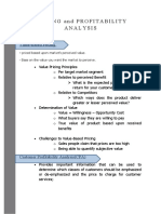 Pricing and Profitability Analysis