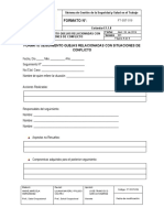 FT-SST-019 Formato Seguimiento Quejas Relacionadas Con Situaciones de Conflicto