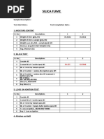 Silica Fume: Job No.: Sample Description: Test Start Date: Test Completion Date: 1. Moisture Content