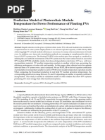 Energies: Prediction Model of Photovoltaic Module Temperature For Power Performance of Floating Pvs