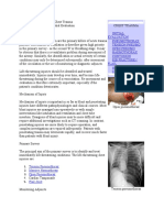 Initial Evaluation Pneumothorax Tension Pneumo Open Pneumo Haemothorax Contusion Rib Fracture / Flail Aortic Injury Chest Drains