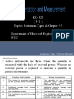 EE-323 (3+1) Topics: Instrument Types & Chapter # 3 Department of Electrical Engineering, WEC