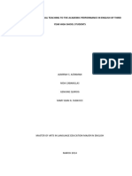 The Effects of Bilingual Teaching To The Academic Performance in English of Third Year High Shool Students