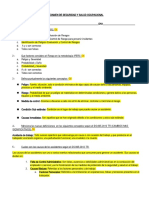 Examen de Seguridad Salud Ocupacional Desarrolado