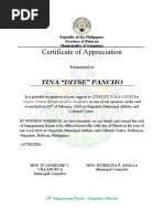 Certificate of Appreciation