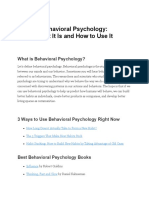 Behavioral Psychology: Whatitisandhowtouseit