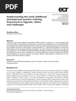 Implementing The Early Childhood Development Teacher Training Framework in Uganda: Gains and Challenges