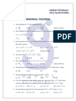 BINOMIAL THEOREM. Practice Sums With Key PDF