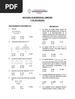 Balotario Bimestral Tercero de Secundaria