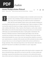 Ancestor Worship in Modern Witchcraft Sarah Anne Lawless