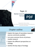 Topic 6: Market Research and Strategy Formulation