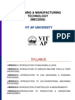 Machining & Manufacturing Technology (MEC2006) : Vit Ap University