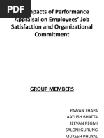 The Impacts of Performance Appraisal On Employees' Job Satisfaction and Organizational Commitment