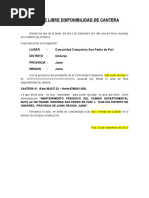 Acta de Libre Disponibilidad de Cantera Pari