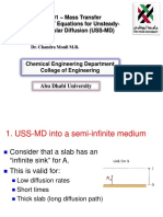 CME 301 - Mass Transfer Differential MT Equations For Unsteady-State Molecular Diffusion (USS-MD)