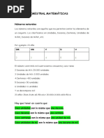 Repaso Trimestral Matemáticas