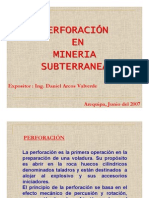 Perforación en Minería Subterránea