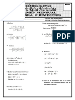 Examen Mensual Algebra Pre