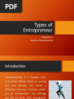 Types of Entrepreneur: Prepared by Mounika Ramachandruni