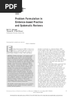 Problem Formulation in Evidence Based Practice and Systematic Reviews