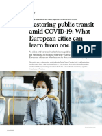 Restoring Public Transit Amid COVID-19: What European Cities Can Learn From One Another