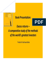 Book Presentation:: Excess Returns - A Comparative Study of The Methods of The World's Greatest Investors