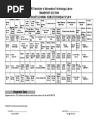 COMSATS Institute of Information Technology Lahore Transport Section Bus Routes During Semester Break SP 2019