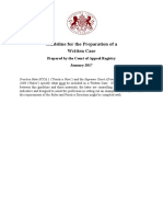 Guideline For The Preparation of A Written Case: Prepared by The Court of Appeal Registry January 2017