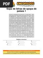 Sopa de Letras de Spopa de Paises - 1