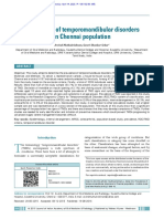 Prevalence of Temporomandibular Disorders in Chennai Population