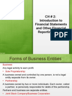 CH # 2: Introduction To Financial Statements and Other Financial Reporting Topics