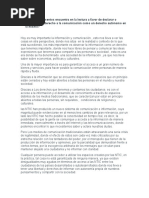 ¿Qué Argumentos Encuentra en La Lectura A Favor de Declarar o Considerar El Derecho A La Comunicación Como Un Derecho Autónomo en Sí Mismo?