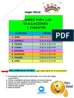 Horario de Evaluaciones