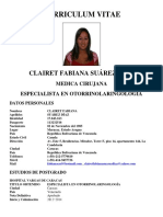 Curriculum Vitae Clairet Fabiana Suarez Diaz