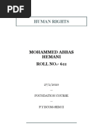 Human Rights: Mohammed Abbas Hemani ROLL NO.-611